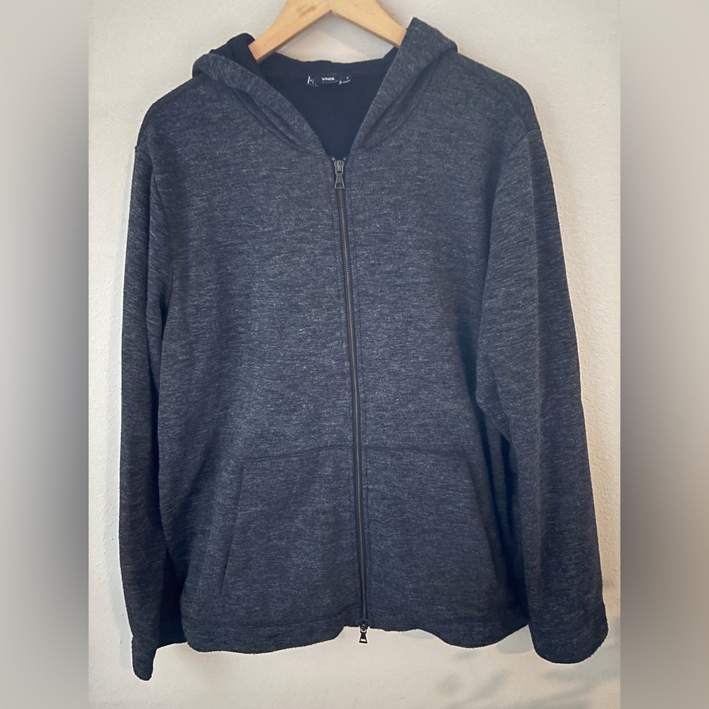 Vince Men's Charcoal Zip-Up Sweater